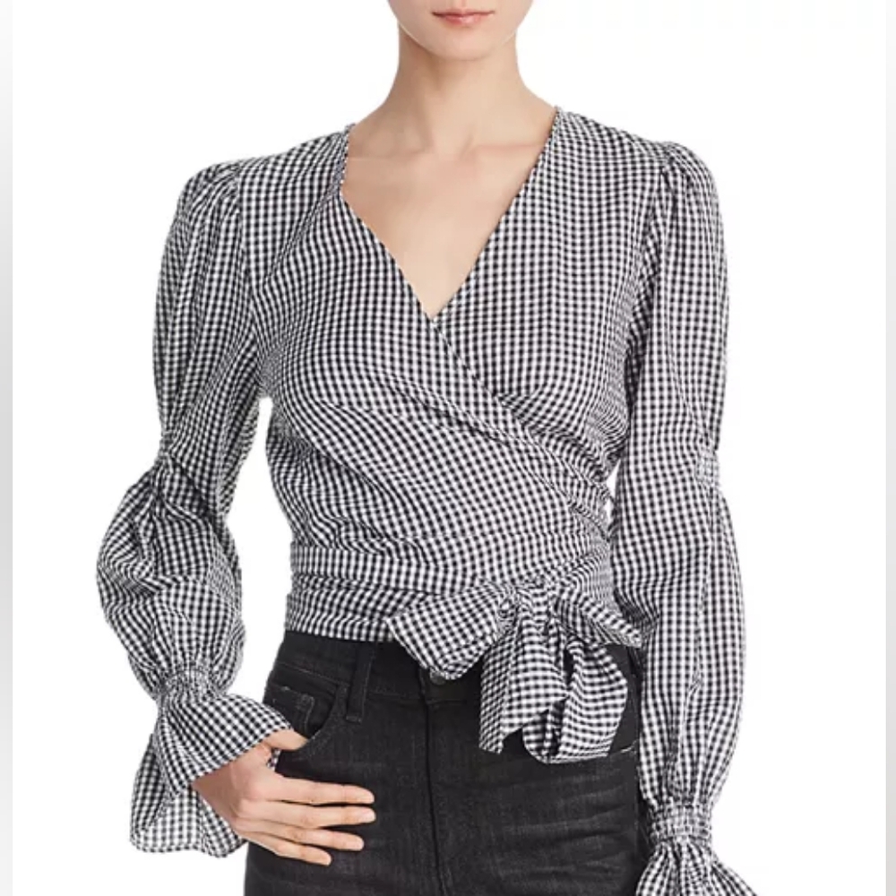 C/MEO Collective Gingham Wrap Top
